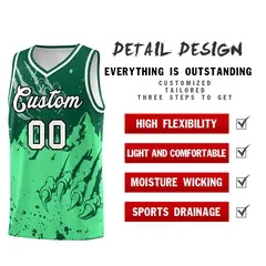 Kelly Green Green Beast Pattern Sports Basketball Jersey 2