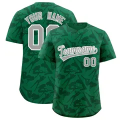 Kelly Green Green Graffiti Pattern Authentic Baseball Jersey 1