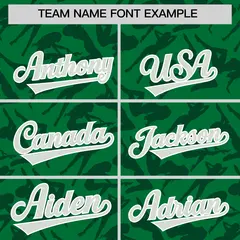 Kelly Green Green Graffiti Pattern Authentic Baseball Jersey 3