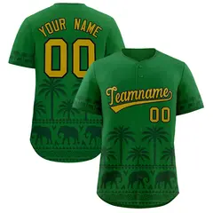 Kelly Green Green Graffiti Pattern Bossinia Baseball Jersey 1