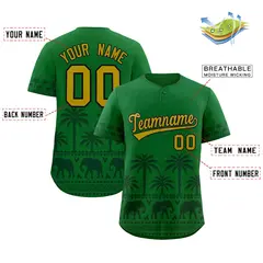 Kelly Green Green Graffiti Pattern Bossinia Baseball Jersey 2