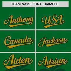 Kelly Green Green Graffiti Pattern Bossinia Baseball Jersey 3