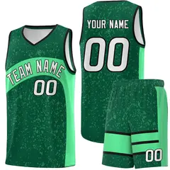 Kelly Green Green Irregular Dot Graffiti Basketball Jersey 1