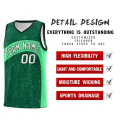 Kelly Green Green Irregular Dot Graffiti Basketball Jersey 2