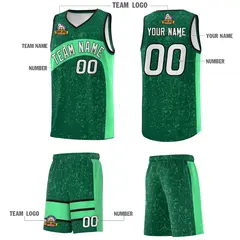 Kelly Green Green Irregular Dot Graffiti Basketball Jersey 5
