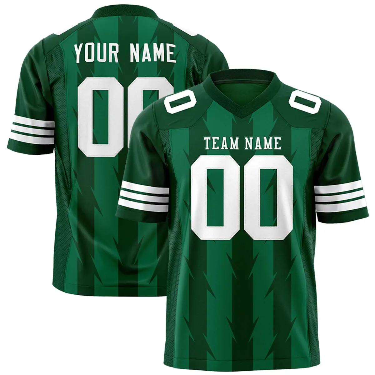 Kelly Green Green Razr Stripe Graffiti Flag Football Jersey