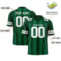 Kelly Green Green Razr Stripe Graffiti Flag Football Jersey 2
