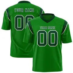 Kelly Green Green Shoulder Cut Two-Tone Flag Football Jersey 1