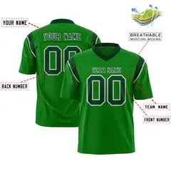 Kelly Green Green Shoulder Cut Two-Tone Flag Football Jersey 2
