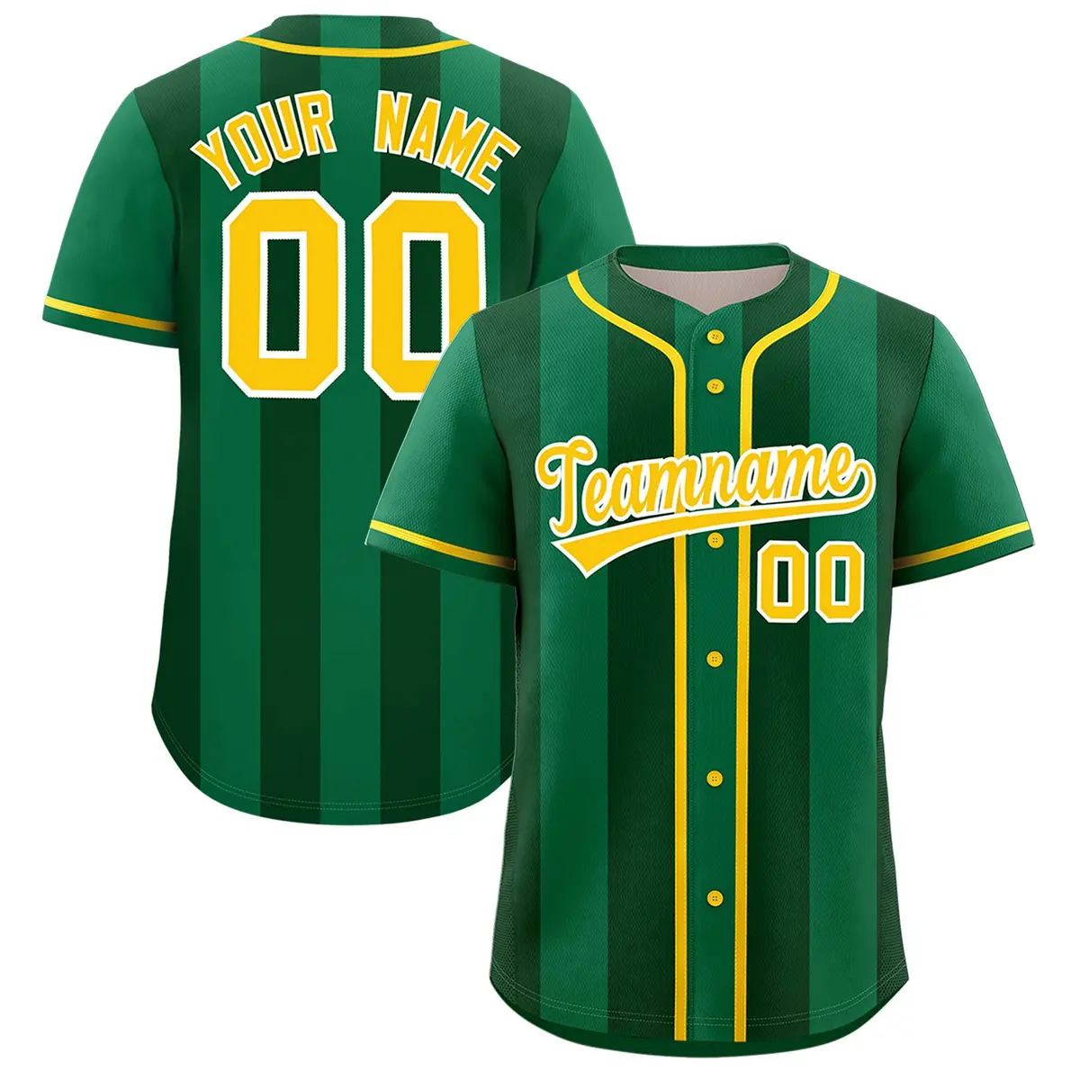 Kelly Green Green Thick Stripe Authentic Baseball Jersey