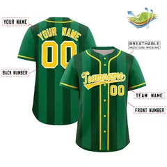 Kelly Green Green Thick Stripe Authentic Baseball Jersey 2