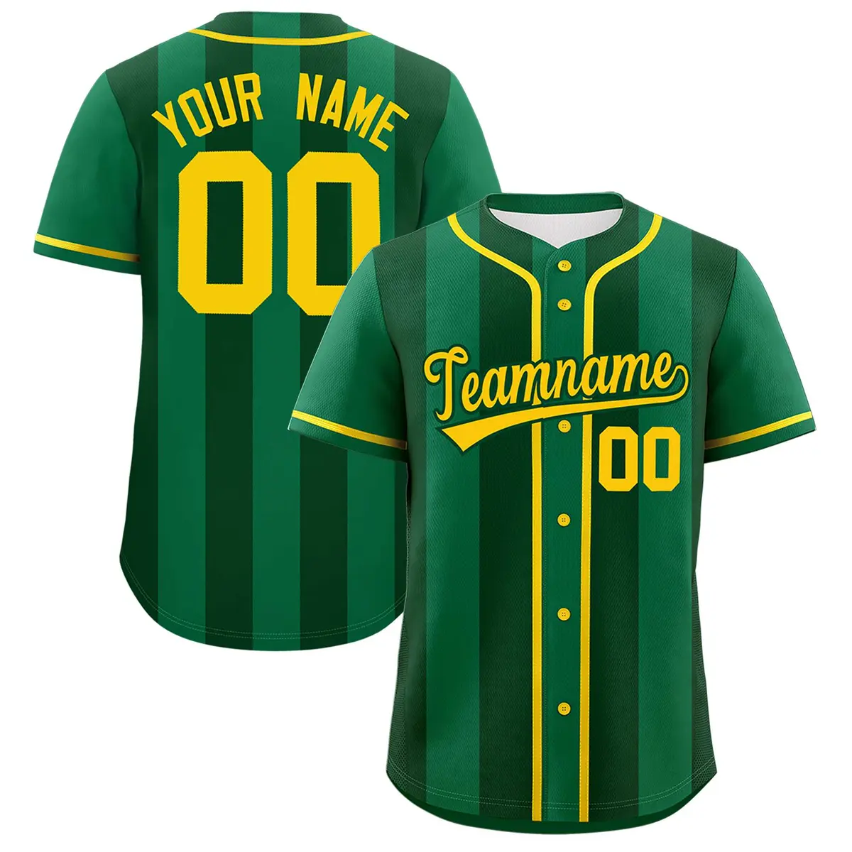 Kelly Green Green Thick Stripe Authentic Baseball Jersey