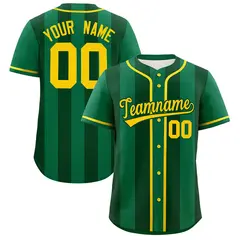 Kelly Green Green Thick Stripe Authentic Baseball Jersey 1