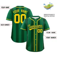 Kelly Green Green Thick Stripe Authentic Baseball Jersey 2