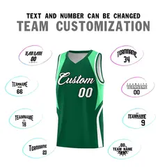 Kelly Green Green White Color Block Basketball Jersey 4