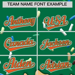 Kelly Green Ice Cream Cone Graffiti Full-Snap Varsity Letterman Jacket 3