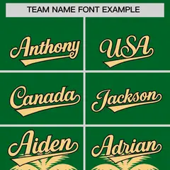 Kelly Green Khaki Graffiti Pattern Bossinia Baseball Jersey 3
