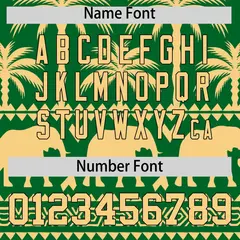 Kelly Green Khaki Graffiti Pattern Bossinia Baseball Jersey 4