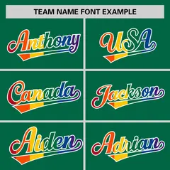Kelly Green LGBT Rainbow Pride Month Baseball Jersey 3