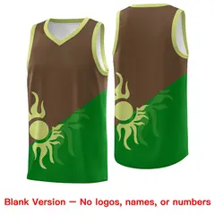 Kelly Green Light Brown Sunburst Two Tone Basketball Jersey 2