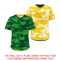 Kelly Green Light Green Yellow Camo Reversible Pullover Baseball Jersey 9