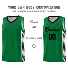 Kelly Green Mosaic Gradient Basketball Jersey 3