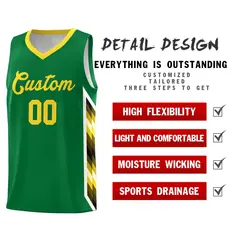Kelly Green Mosaic Gradient Basketball Jersey 2