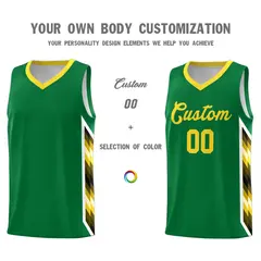 Kelly Green Mosaic Gradient Basketball Jersey 3