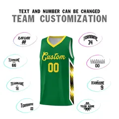 Kelly Green Mosaic Gradient Basketball Jersey 4