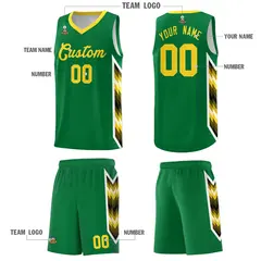 Kelly Green Mosaic Gradient Basketball Jersey 5