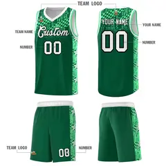 Kelly Green Mosaic Stars Pattern Basketball Jersey 5