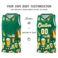 Kelly Green National Beer Day Beer Bubble Basketball Jersey 2