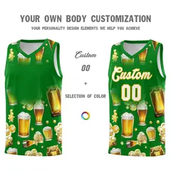 Kelly Green National Beer Day Beer Bubble Basketball Jersey 2