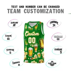 Kelly Green National Beer Day Beer Bubble Basketball Jersey 4