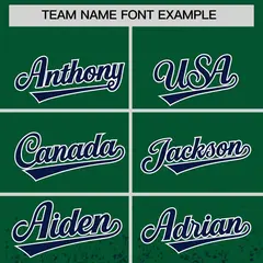 Kelly Green Navy Floral Gradient Full Button Baseball Jersey 3