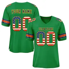 Kelly Green Navy-Gold Football Jersey 1