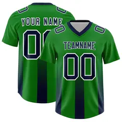 Kelly Green Navy Gradient Vertical Stripe Football Jersey 1