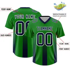 Kelly Green Navy Gradient Vertical Stripe Football Jersey 2