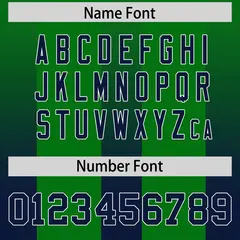 Kelly Green Navy Gradient Vertical Stripe Football Jersey 4