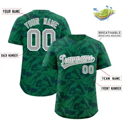 Kelly Green Navy Graffiti Pattern Authentic Baseball Jersey 2