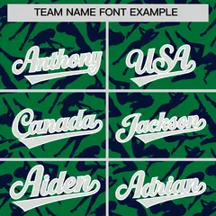 Kelly Green Navy Graffiti Pattern Authentic Baseball Jersey 3