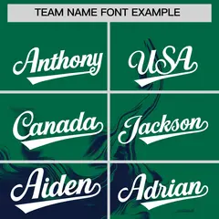 Kelly Green Navy Ink Pattern Authentic Baseball Jersey 3