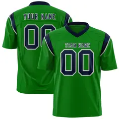 Kelly Green Navy Shoulder Cut Two-Tone Flag Football Jersey 1