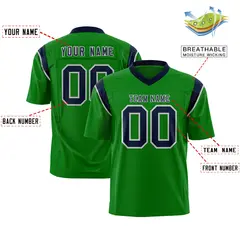 Kelly Green Navy Shoulder Cut Two-Tone Flag Football Jersey 2