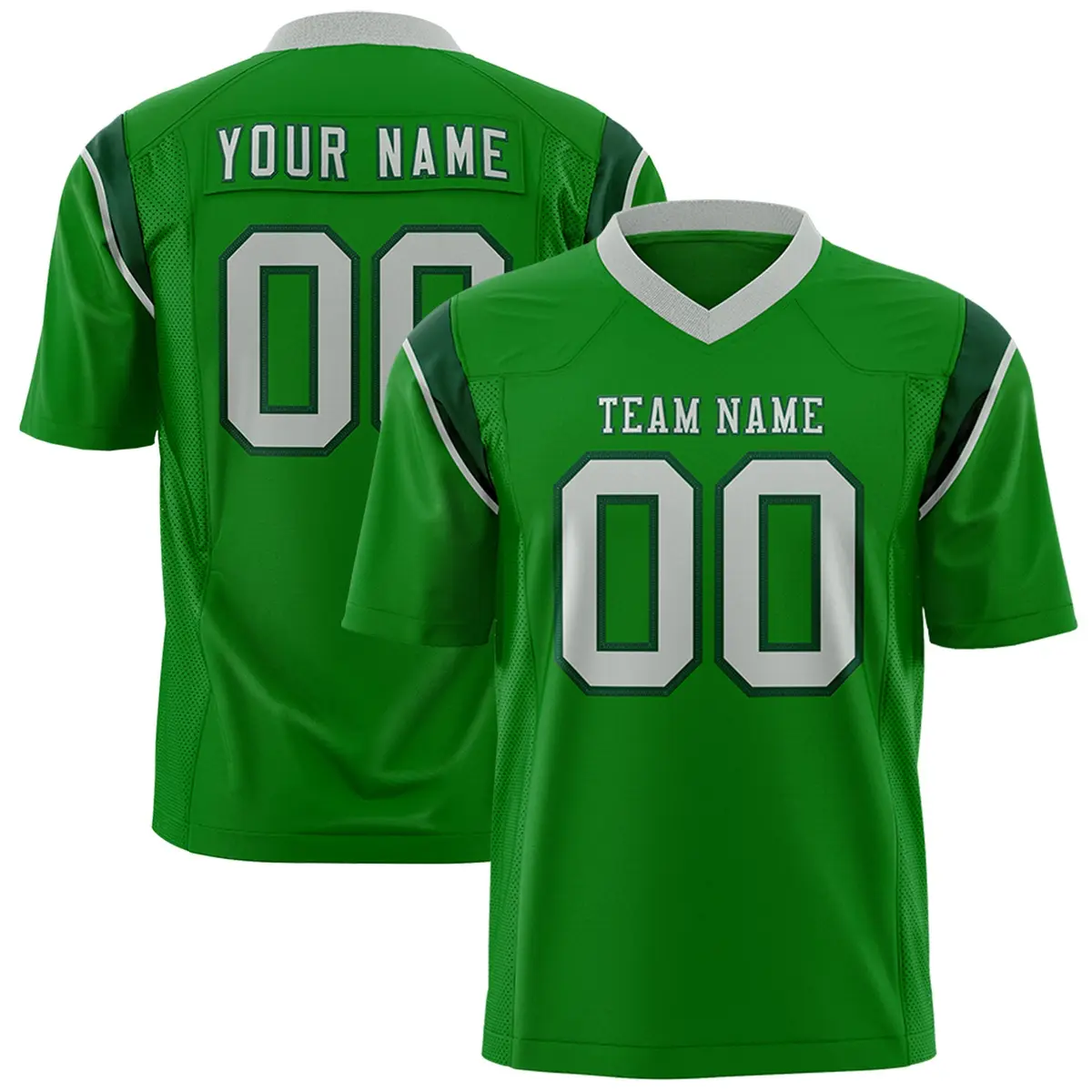 Kelly Green Navy Shoulder Cut Two-Tone Flag Football Jersey