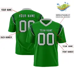 Kelly Green Navy Shoulder Cut Two-Tone Flag Football Jersey 2