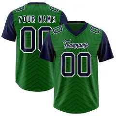 Kelly Green Navy Star Pattern Raglan Sleeves Football Jersey 1