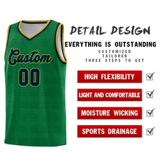 Kelly Green Navy Trailblazer Dot Pattern Basketball Jersey 2