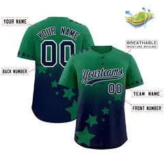 Kelly Green Navy White Rising Stars Gradient Baseball Jersey 2