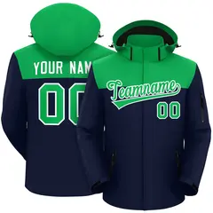 Kelly Green Navy-White Two Tone Waterproof Jacket 1